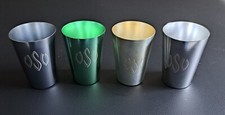 4  Trinkbecher # farbige Alu