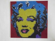 LEGO Mosaik Unikat MOC Custom Pop Art Kunst Andy Warhol Marilyn Monroe Eigenbau.