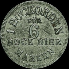 BIERMARKE: BOCKORDEN - FÜR 6 BOCK BIER - BERLINER BOCK-BRAUEREI - BERLIN.