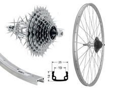 28 Zoll Alu Hinterrad 19-622 Laufrad Felgenbremse inkl. 8-fach Zahnkranz 24 Gang