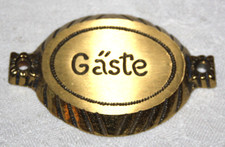 Messingschild - Messsing-Schild- für  WC Bad Klo Türschild 83 x 56 mm