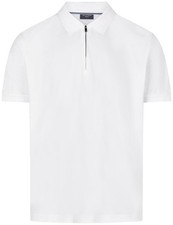 OLYMP Poloshirt Regular Fit Reissverschluss Interlock Jersey weiß - ohne OVP