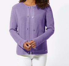 Damen Strickjacke Twin-Set Pullover Jacke Pulli Gr. 42 lavendel