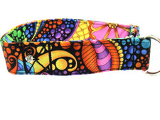  Hundehalsband, Zugstopp, Windhund "Carnivale II" SM bis 40 cm handgefertigt