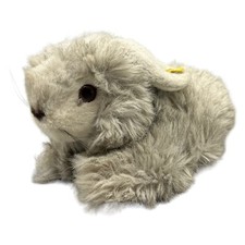 Steiff Hase Floppy Plüsch Stofftier Kaninchen 24cm 1978 Grau Knopf Fahne Retro