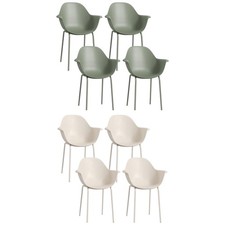 Gartenstuhl 4er Set, Essstuhl Terrassenstühle mit Rückenlehne und Armlehne