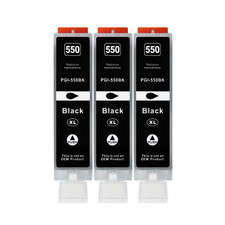 3x XXL Drucker Patrone für Canon PGI-550 BK Schwarz  IP7250  MG6650  MX925