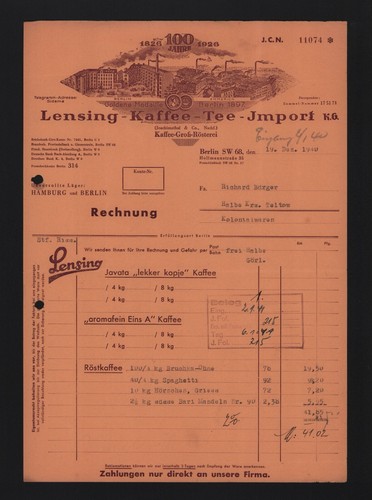 Berlin rechnung 1940 - berlin,,