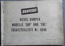 Benford Ersatzteilliste Nr. 6040 Diesel Dumper SBP , SBL