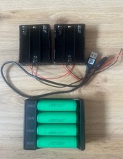 4x 18650 Akkus + 4 Slot 18650