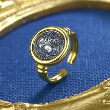 A28 Ring griechische Göttin Demeter Nachbildung Münze Silber 925