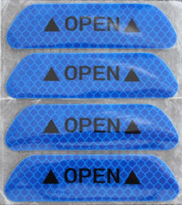 4 x Aufkleber blau Reflektor