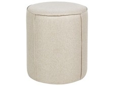 Pouf Hocker Stoffbezug Leinen