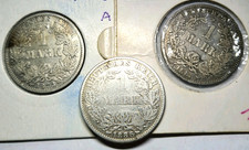 Kaiserreich 3 x seltene 1 Mark