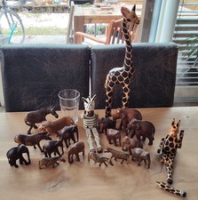 Holz Tierfiguren Konvolut