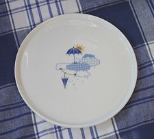 Friesland Life 1 Frühstücksteller weiß Regenschirm Wolken Sonne Dekor