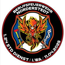 Berufsfeuerwehr Norderstedt Patch 1. 24h Dienst W1 Abzeichen BF Norderstedt