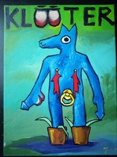 Original Acrylbild auf Leinwand handgemalt Unikat "Klööter" 30x40cm niedlich