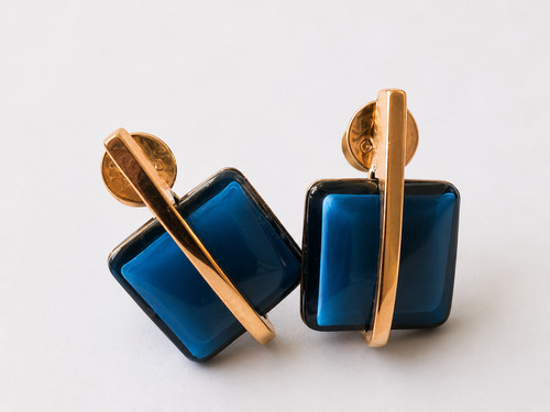 Skagen ohrringe blau gold - ohrringe,