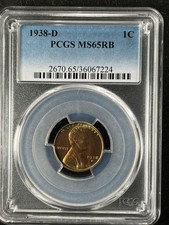 1938-D  1C RB Lincoln Wheat