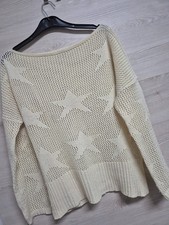 Pullover Lochstrick Oberteil Netzoberteil, creme, Damen, Janina, Größe 40