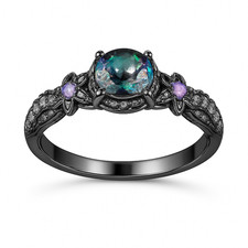 Ring Schwarz mit Zirkonia