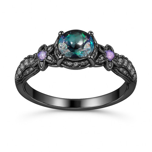 Ring schwarz damen schimmernde - schwarz,