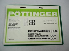 Pöttinger EW I II III Erntewagen Ladewagen Betriebsanleitung Ersatzteilliste 198
