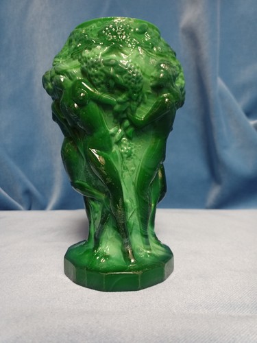 Art deco vase malachitglas - deco,
