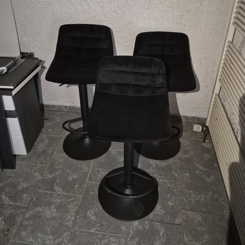 3er set schwarze barhocker mit - schwarze,
