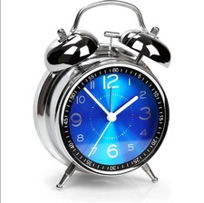 Retro Doppelglockenwecker mit Nachtlicht Lauter Alarm 4Zoll Wecker Kein Ticken