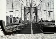 Fototapete New York Bridge schwarz-weiß 254 X 366 cm 8 teilig inkl. Kleister