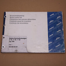 Linde T16 T18 T20 Ameise Elektrohubwagen Ersatzteilkatalog Ersatzteilliste 1997