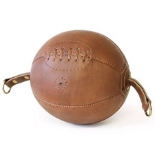 Double End Ball echtes Leder Braun Speedball Boxbirne Punching Vintage  