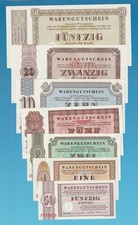Banknoten Warengutschein Bethel seltener Komplettsatz 50Pfg. - 50DM unc.