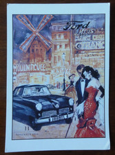 Alte Karte Ansichtskarte  Reklame Poster für Auto Modell  FORD in Paris