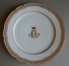 Porzellanteller, Adelsmonogramm  "A C O" Freiherrenkrone Goldrand Monogram 1820