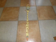 Osterdeko Aufhänger Hase mit Willkommen Spruch Osterhase Strohhut 70cm Ostern