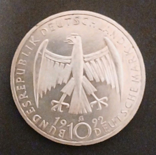 Gedenkmünze brd 1992 g - 10,