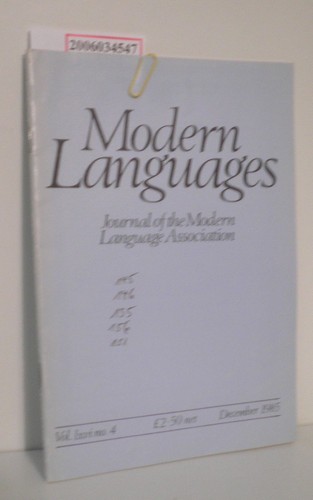 Modern languages vol lxvi - modern,