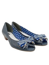 BELMONDO Peeptoe Ballerinas Damen Ballerinas Gr. DE 42 blau Casual-Look