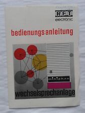 Bedienungsanleitung RFT electronic Wechselsprechanlage Miniphon 1976