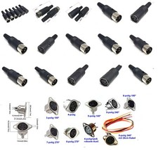 DIN-Kupplung, Einbau Buchse Stecker  3 4 5 6 7 8-polig, Löten MIDI Audio 1St.