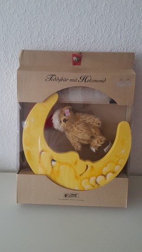 Steiff teddybär mit holzmond - ,