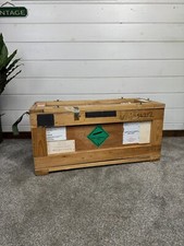 Große Holztruhe Kiste Ex Militär Armee Upcycle Deckenbox Aufbewahrung Truhe