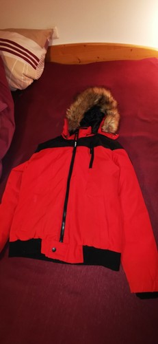 Winterjacke rot mit - , fell