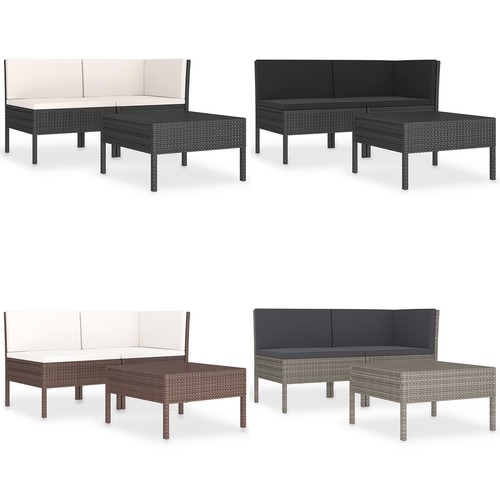 Tlg poly rattan garten - 3-tlg.,