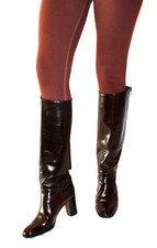 EMELY 80er HANDMADE ITALY VINTAGE WEITSCHAFT DAMENSTIEFEL STIVALI BLOCK 41 #S9-4