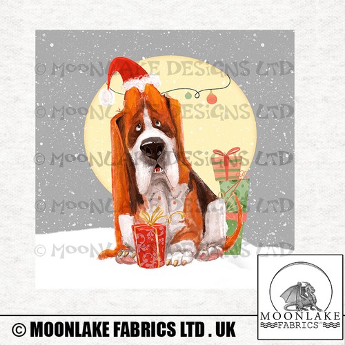 Basset hound weihnachten - basset, stoff