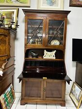 Englische Möbel Regency Aufsatz Sekretär Intarsie Schreibtisch Bücherschrank Alt